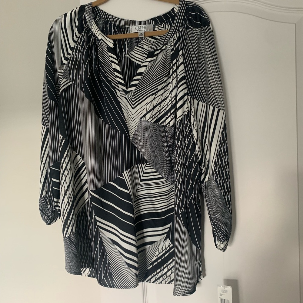 Black and white blouse